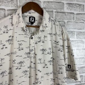 FootJoy FJ Primary White Tropical Beach Golf Performance Golf Polo Mens MEDIUM